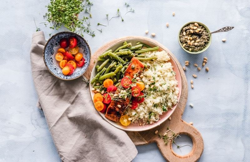 A colorful, healthy prepared meal